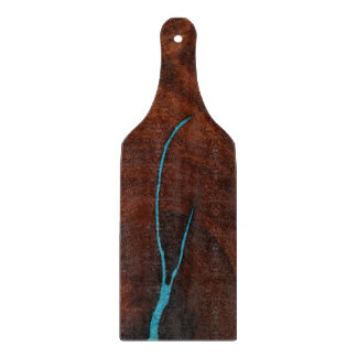 Planche À Découper Bois Mesquite avec plateau de fromage turquoise