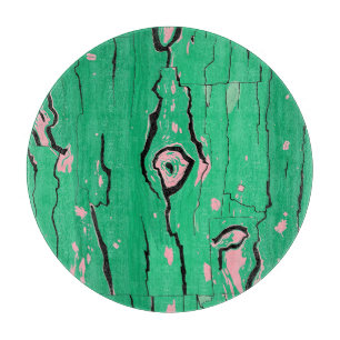Planche À Découper Bois Néon Vert Pop Art Grain Abstrait Écorce