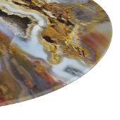 Planche À Découper Bois pétrifié aux cristaux (Coin)