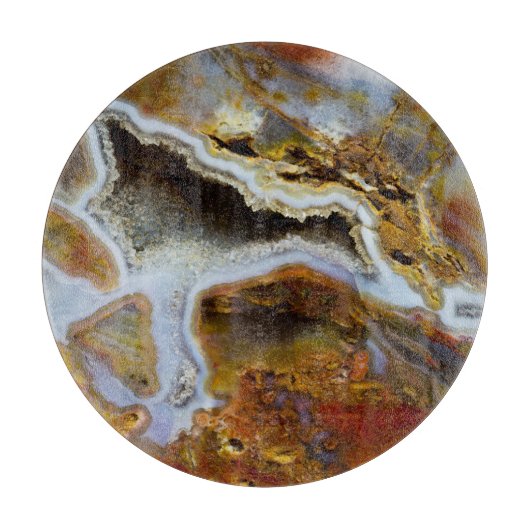 Planche À Découper Bois pétrifié aux cristaux (Devant)