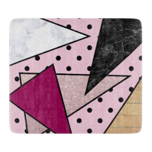 Planche À Découper Bois rose géométrique élégant de marbre de par