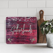 Planche À Découper Bois rouge rustique sur mesure Année de création