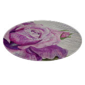 Planche À Découper Bois rustique Aquarelle Rose violet (Coin)