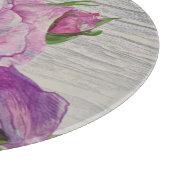 Planche À Découper Bois rustique Aquarelle Rose violet (Coin)