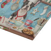 Planche À Découper Boisson de Noël de Boston Terrier (Coin)