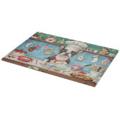 Planche À Découper Boisson de Noël de Boston Terrier (Coin)