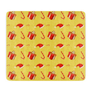 Planche À Découper Boîte cadeau de Noël sucre de canne chapeau de Noë