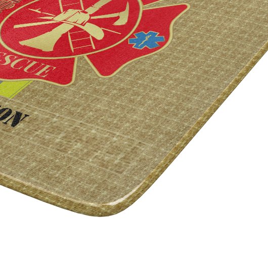 Planche À Découper Bold Firefighter Maltese Cross Kitchen Design (Coin)