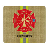 Planche À Découper Bold Firefighter Maltese Cross Kitchen Design (Devant)