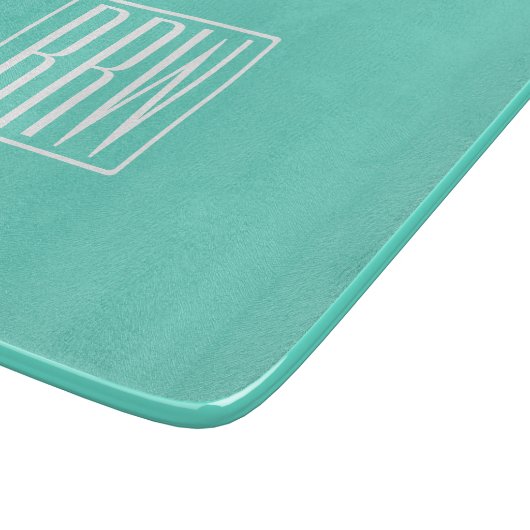 Planche À Découper Bold Modern | White on aqua (Coin)