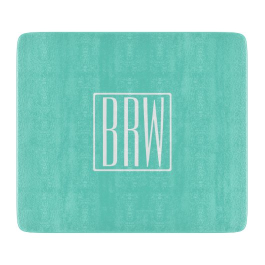 Planche À Découper Bold Modern | White on aqua (Devant)