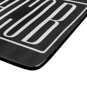 Planche À Découper Bold & Modern Your name or Word | White On Black (Coin)