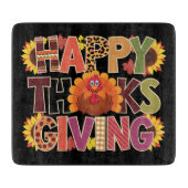 Planche À Découper Bon thanksgiving Turquie Drôle saison Citrouille (Devant)