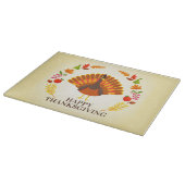 Planche À Découper Bon thanksgiving Turquie et feuillage d'automne (Coin)