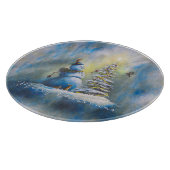 Planche À Découper Bonhomme de neige 12" Rond (Coin)