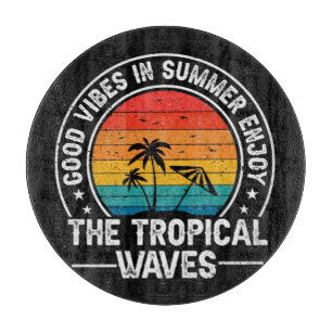 Planche À Découper Bonne ambiance estivale vagues tropicales