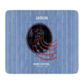 Planche À Découper Bonne chance, Cercle de musique noire (Devant)