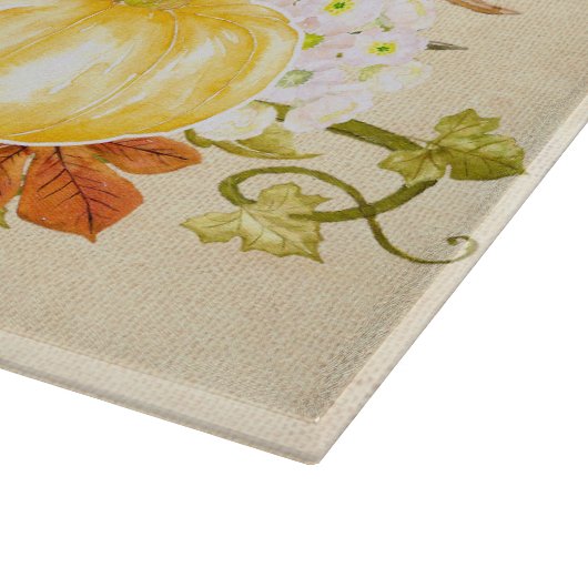 Planche À Découper Bonne Chute | Feuilles d'automne et Citrouille (Coin)