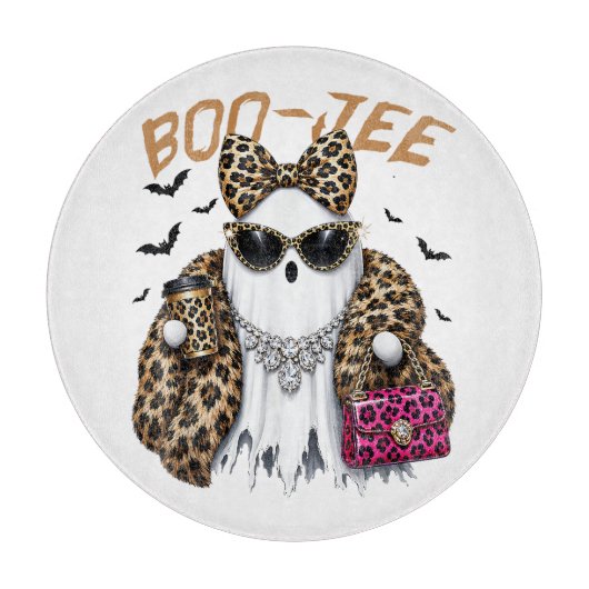 Planche À Découper Boo-JEE Fantôme Léopard Coquette Halloween (Devant)