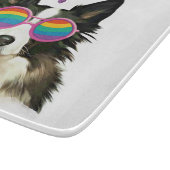 Planche À Découper Border Collie Chien avec coeurs Saint-Valentin (Coin)