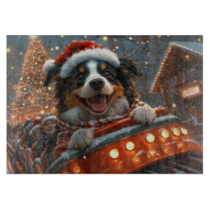 Planche À Découper Border Collie Chien Montagnes Russes Noël
