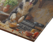 Planche À Découper Border Collie Cuisinant dans la Cuisine (Coin)