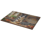 Planche À Découper Border Collie Cuisinant dans la Cuisine (Coin)