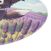 Planche À Découper Border Collie Heureux Champ de Lavande (Coin)