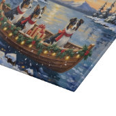 Planche À Découper Border Collie Noël Bateau Vacances (Coin)