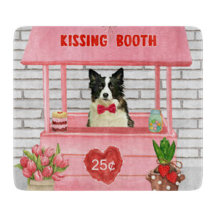 Planche À Découper Bordure Collie Chien Saint Valentin Baiser Booth