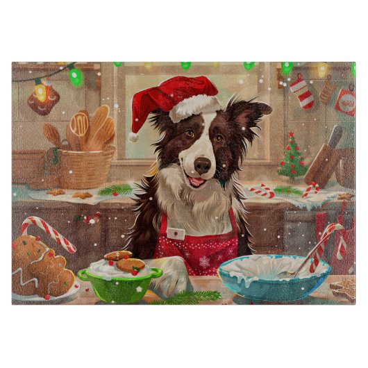 Planche À Découper Bordure Collie Gîtes : Noël festif (Devant)