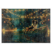 Planche À Découper Bordure Collie Noël Festive Voyage (Devant)