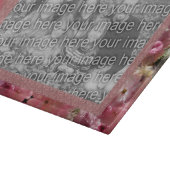 Planche À Découper Bordure des fleurs de printemps roses (Coin)