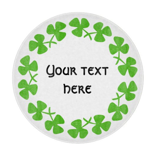 Planche À Découper Bordure Shamrock verte Ajouter un texte (Devant)