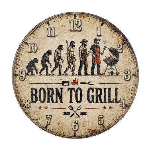 Planche À Découper Born to Grill Funny BBQ Evolution (Devant)
