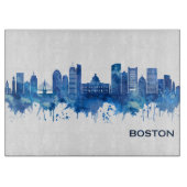 Planche À Découper Boston Massachusetts Skyline Blue (Devant)