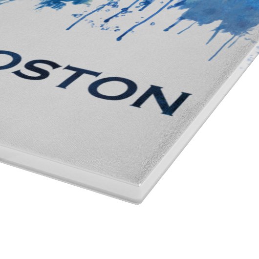 Planche À Découper Boston Massachusetts Skyline Blue (Coin)