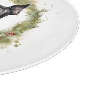 Planche À Découper Boston Terrier Noël Wreath Festive Pup (Coin)