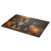 Planche À Découper Boston Terrier Puppy Automne Citrouille de plaisir (Coin)