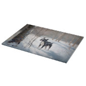 Planche À Découper Boston Terrier Qu'il neige Noël (Coin)