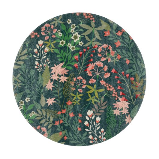 Planche À Découper Botanique florale foncée sans Motif (Devant)