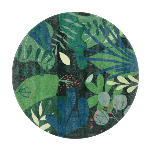 Planche À Découper Botanique verte : Illustration Feuille tropicale (Devant)