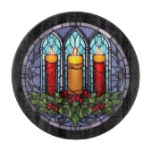 Planche À Découper Bougies de Noël en verre tendu (Devant)