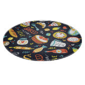 Planche À Découper boulangerie rétro, points, éléments floraux. (Coin)