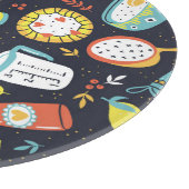 Planche À Découper boulangerie rétro, points, éléments floraux. (Coin)