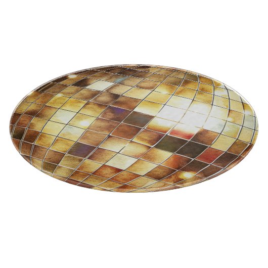 Planche À Découper Boule à facettes dorée (Coin)