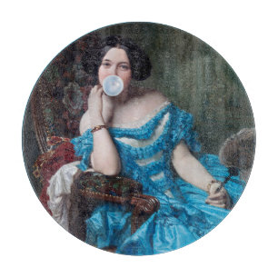 Planche À Découper Boule de gomme Diva en satin bleu