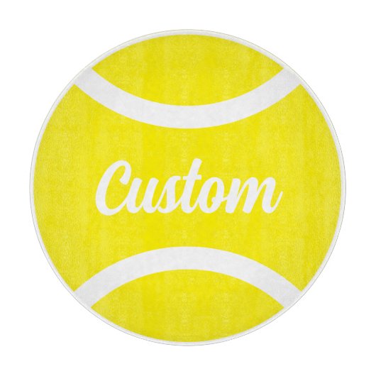 Planche À Découper Boule de tennis jaune arrondi cadeau de coupe pers (Devant)