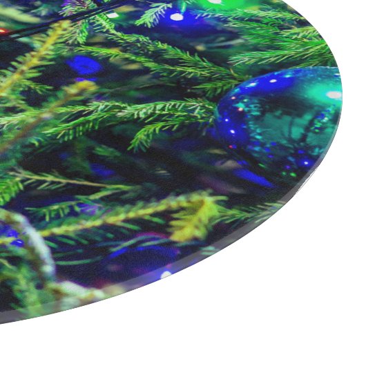 Planche À Découper Boule rouge arbre de Noël vert (Coin)