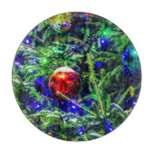 Planche À Découper Boule rouge arbre de Noël vert (Devant)